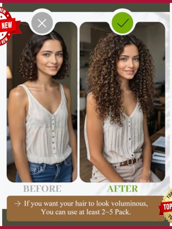 18-Inch Human Hair Extensions, 7-Piece Set with 17 Clips, 120g main image 4
